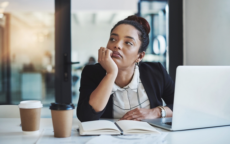 woman with ADHD looking confused